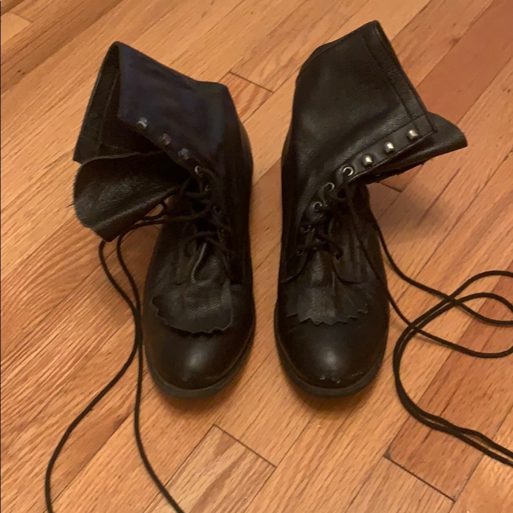 Black leather boots